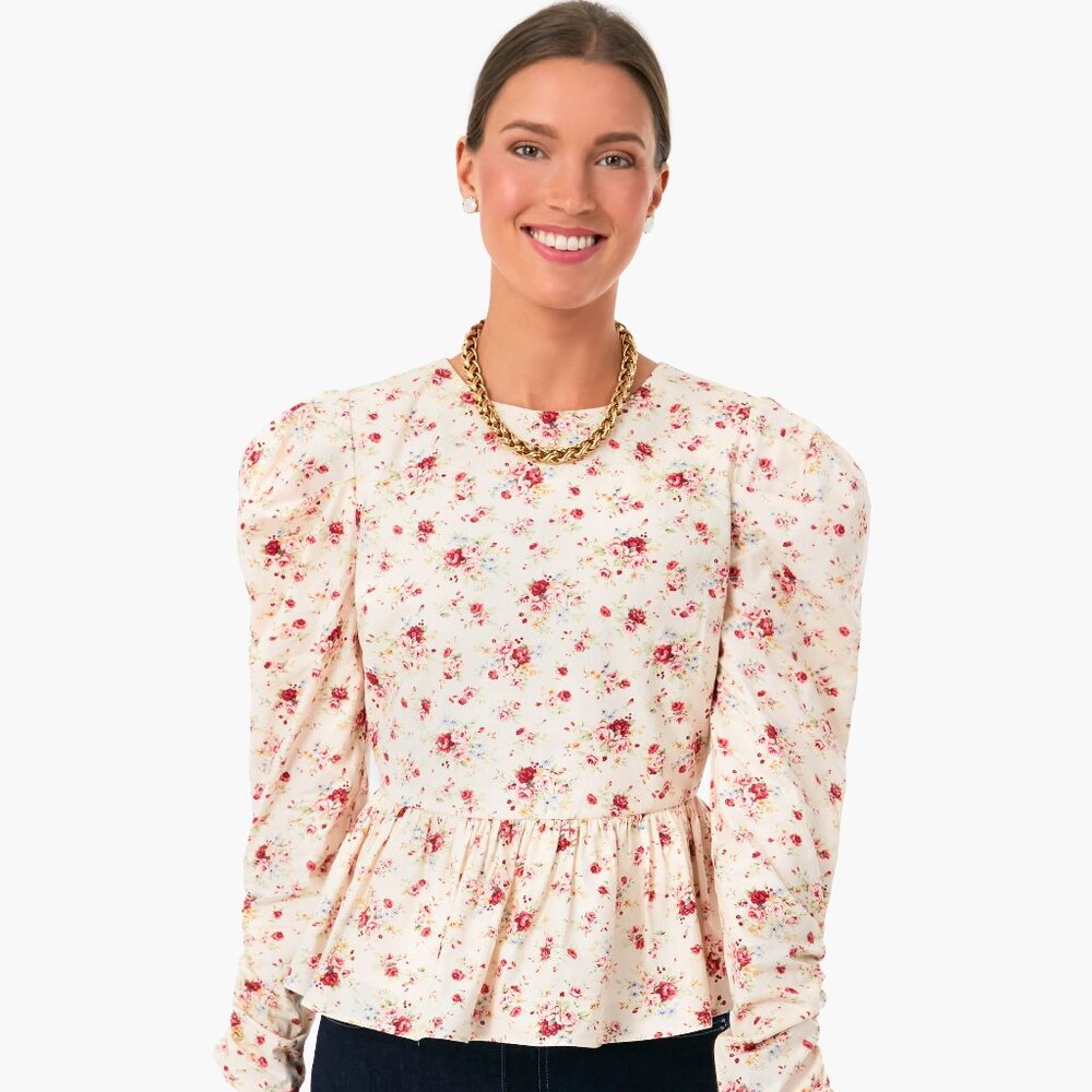 Floral Ava Peplum Blouse by Tuckernuck SOLDOUT